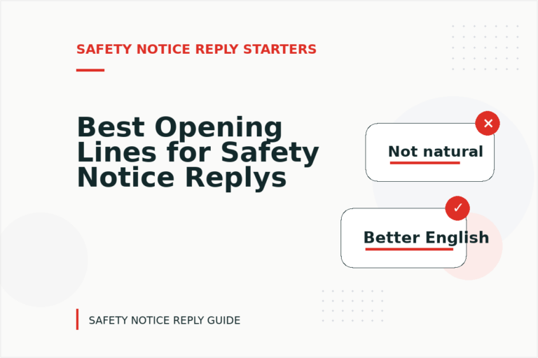 Best Opening Lines for Safety Notice Replys