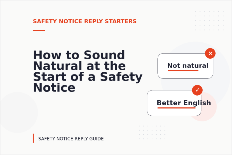 How to Sound Natural at the Start of a Safety Notice Reply