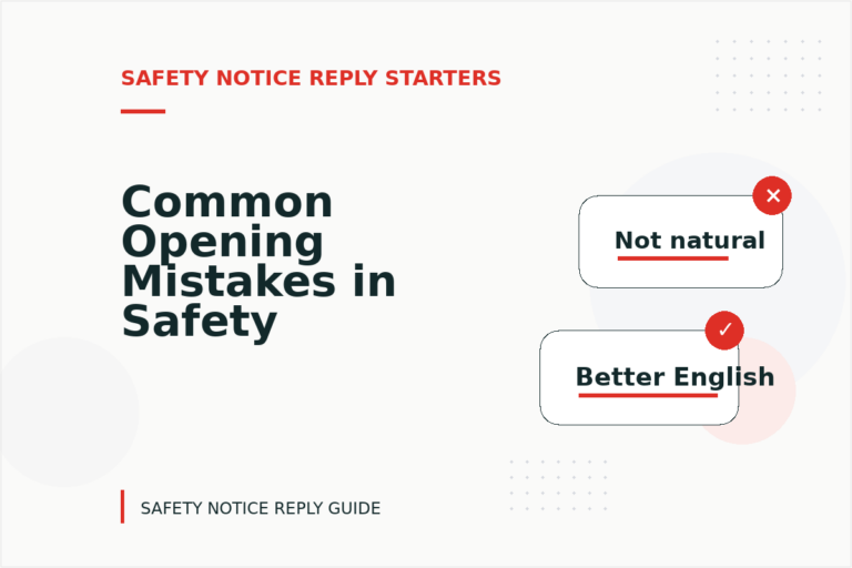 Common Opening Mistakes in Safety Notice Replys