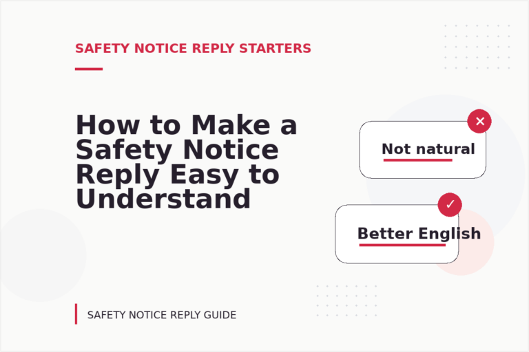 How to Make a Safety Notice Reply Easy to Understand How to Make a Safety Notice Reply Easy to Understand