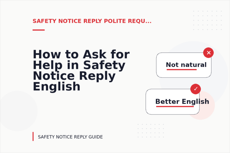 How to Ask for Help in Safety Notice Reply English