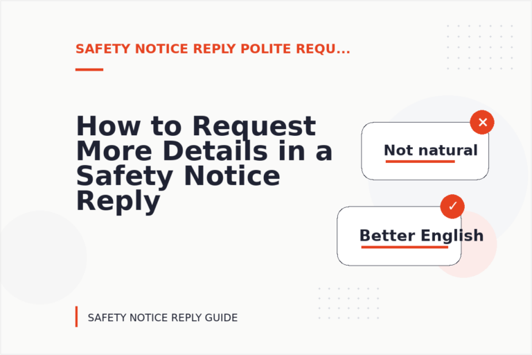 How to Request More Details in a Safety Notice Reply