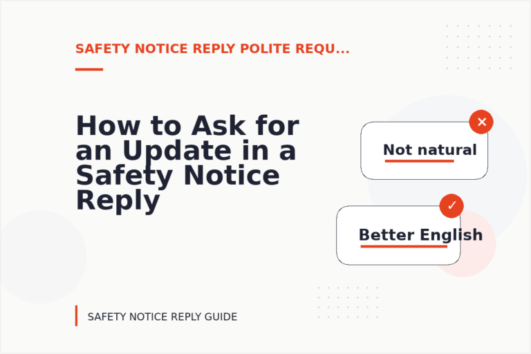How to Ask for an Update in a Safety Notice Reply How to Ask for an Update in a Safety Notice Reply