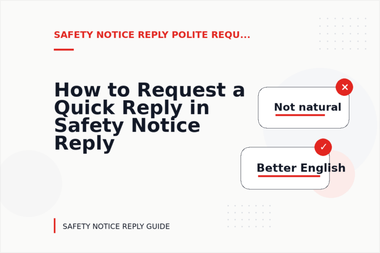 How to Request a Quick Reply in Safety Notice Reply English How to Request a Quick Reply in Safety Notice Reply English