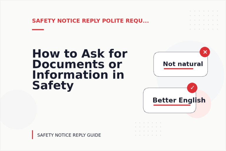 How to Ask for Documents or Information in Safety Notice Reply English