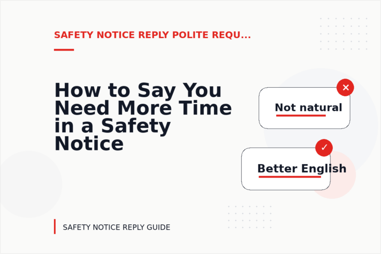 How to Say You Need More Time in a Safety Notice Reply How to Say You Need More Time in a Safety Notice Reply