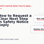How to Request a Clear Next Step in Safety Notice Reply English