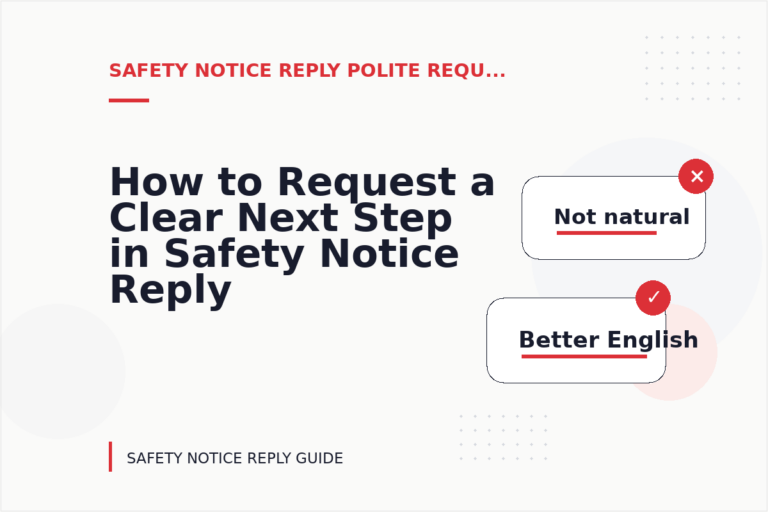 How to Request a Clear Next Step in Safety Notice Reply English How to Request a Clear Next Step in Safety Notice Reply English