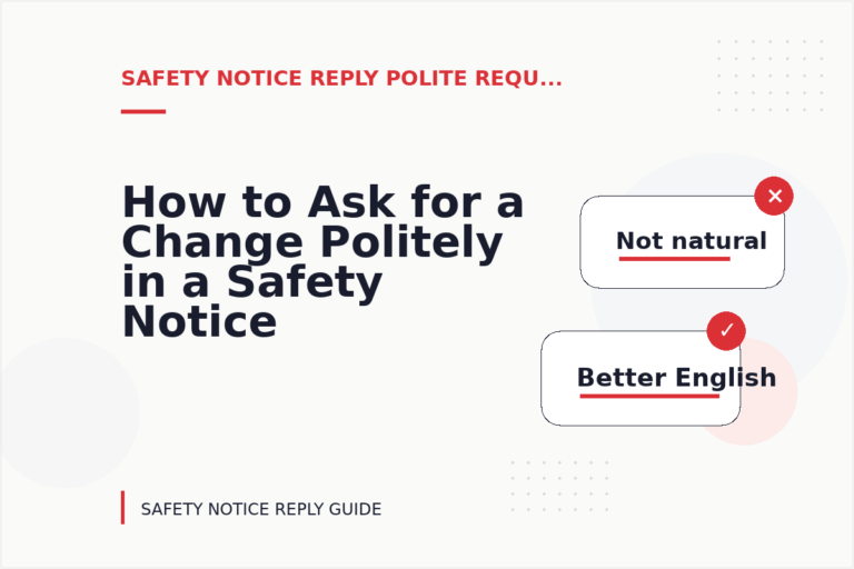 How to Ask for a Change Politely in a Safety Notice Reply How to Ask for a Change Politely in a Safety Notice Reply