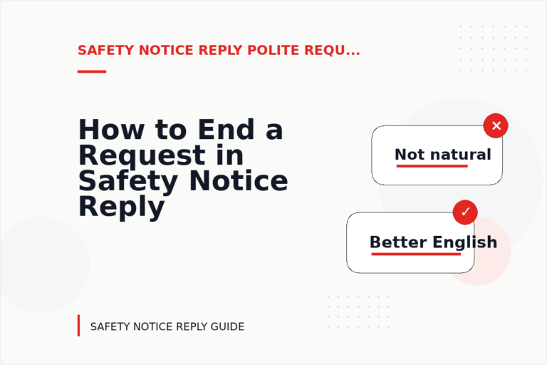 How to End a Request in Safety Notice Reply English