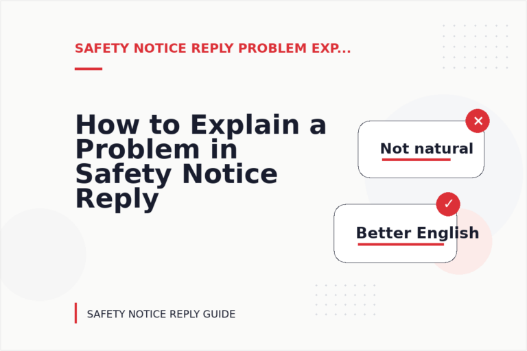 How to Explain a Problem in Safety Notice Reply English
