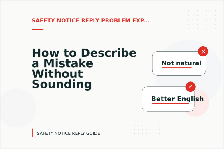 How to Describe a Mistake Without Sounding Rude in Safety Notice Reply English