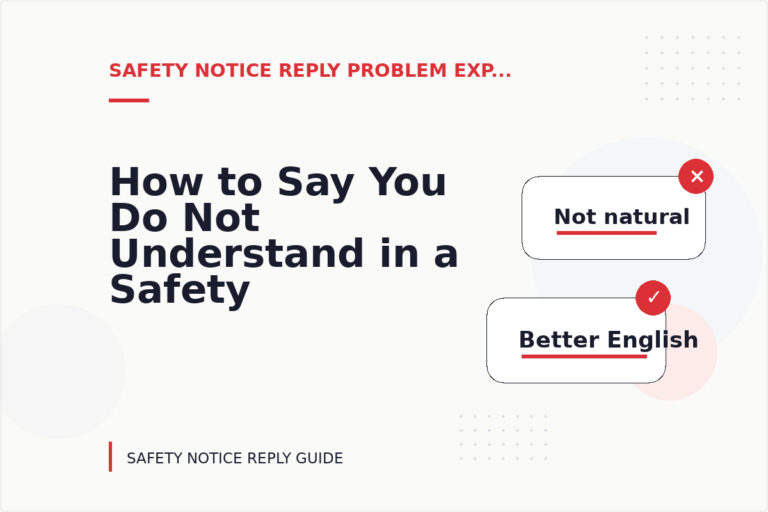 How to Say You Do Not Understand in a Safety Notice Reply How to Say You Do Not Understand in a Safety Notice Reply