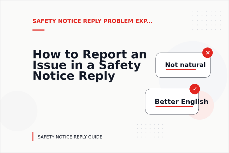 How to Report an Issue in a Safety Notice Reply