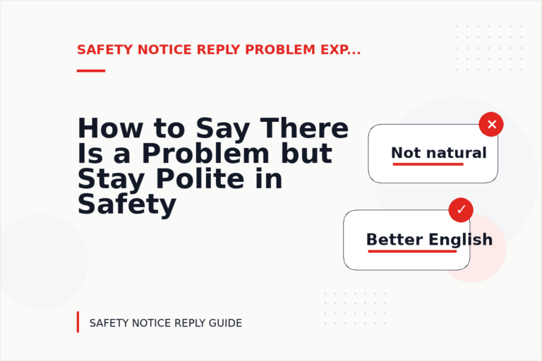 How to Say There Is a Problem but Stay Polite in Safety Notice Reply English How to Say There Is a Problem but Stay Polite in Safety Notice Reply English