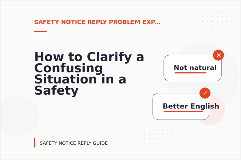 How to Clarify a Confusing Situation in a Safety Notice Reply