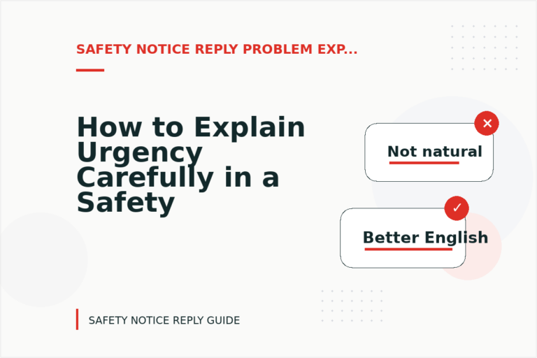 How to Explain Urgency Carefully in a Safety Notice Reply