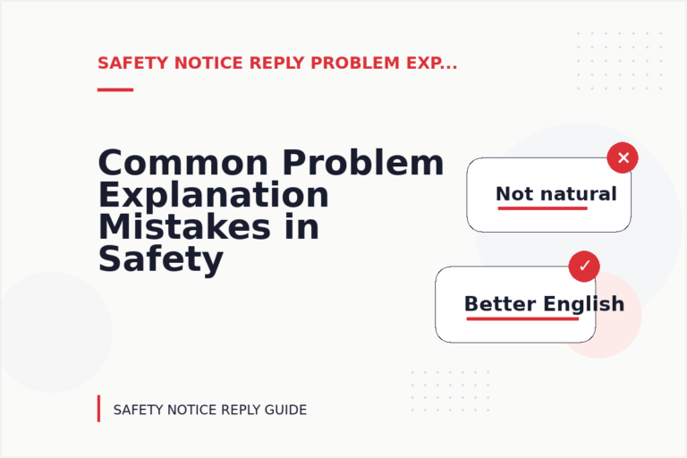 Common Problem Explanation Mistakes in Safety Notice Reply English