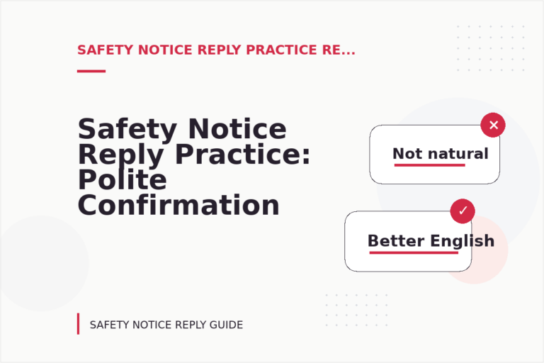 Safety Notice Reply Practice: Polite Confirmation Examples