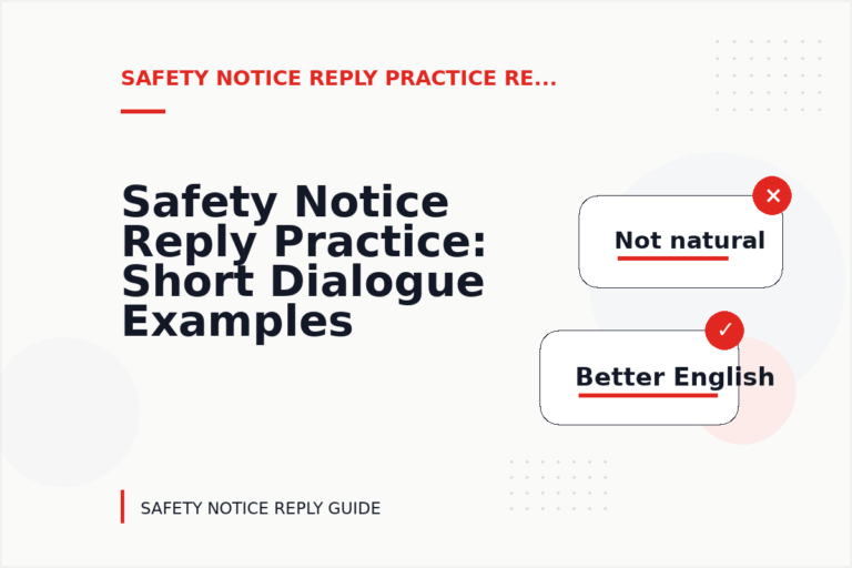 Safety Notice Reply Practice: Short Dialogue Examples