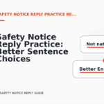 Safety Notice Reply Practice: Better Sentence Choices