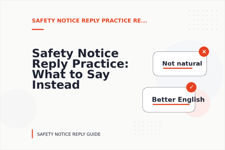 Safety Notice Reply Practice: What to Say Instead Safety Notice Reply Practice: What to Say Instead
