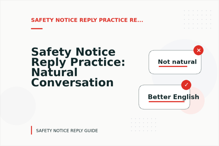 Safety Notice Reply Practice: Natural Conversation Lines Safety Notice Reply Practice: Natural Conversation Lines