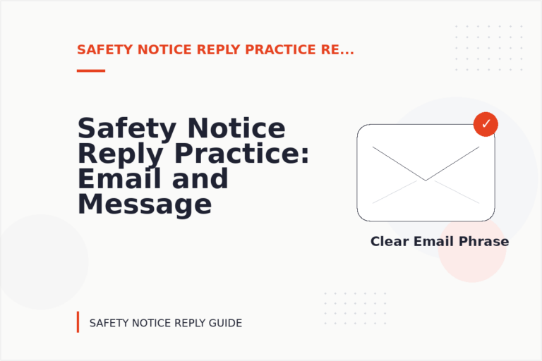 Safety Notice Reply Practice: Email and Message Examples