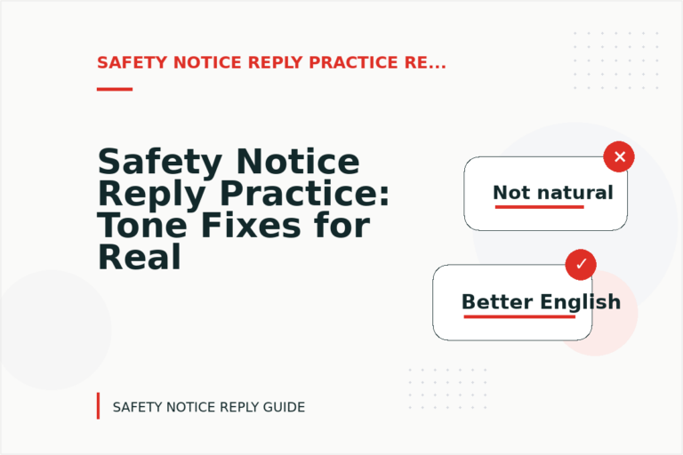 Safety Notice Reply Practice: Tone Fixes for Real Situations