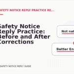 Safety Notice Reply Practice: Before and After Corrections