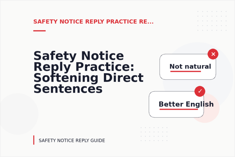 Safety Notice Reply Practice: Softening Direct Sentences Safety Notice Reply Practice: Softening Direct Sentences