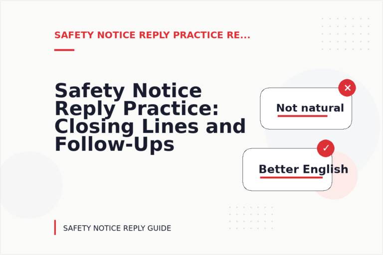 Safety Notice Reply Practice: Closing Lines and Follow-Ups